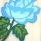 2 Pieces Blue Rose Embroidery Patches 5x3" Floral Iron On Appliques for Jackets & Crafts